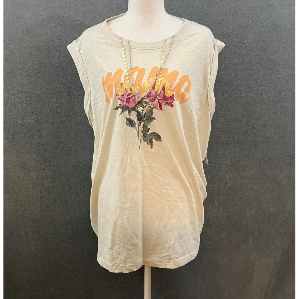 Torrid Mama Floral Muscle Tank Rhinestone Chain Necklace Sandstone 1X 14-16